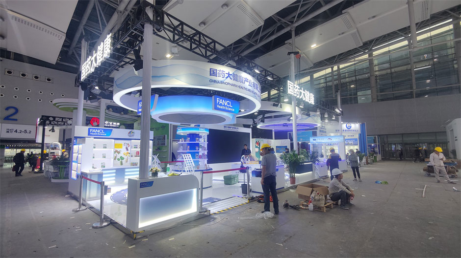 國藥大健康展覽展臺搭建現(xiàn)場