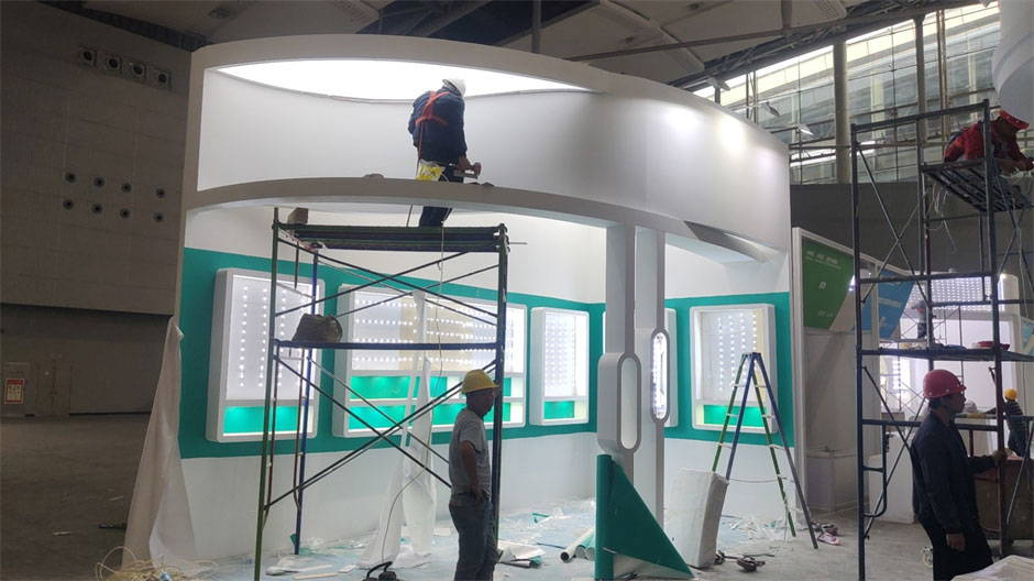 和美樂展臺搭建施工現(xiàn)場